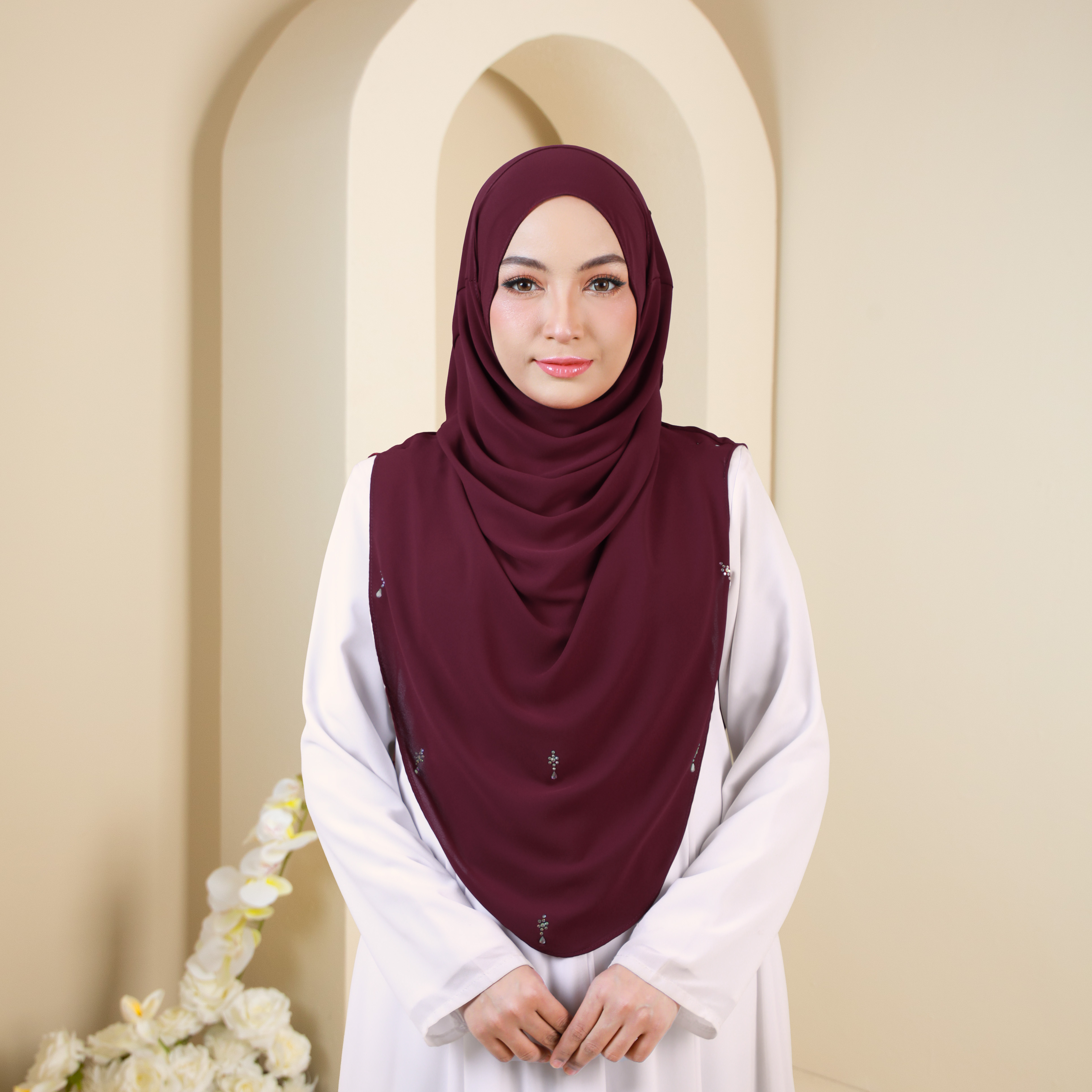HUMAIRA PLAIN LUXE- HPL13 (BURGUNDY)